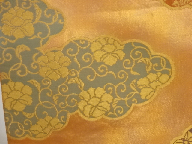 6856833: JAPANESE KIMONO / VINTAGE FUKURO OBI / WOVEN RHOMBUS